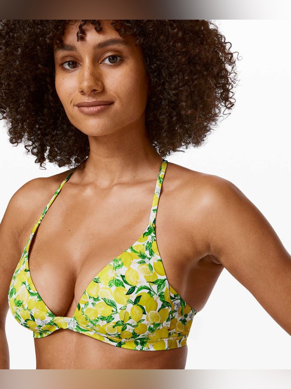 Lululemon Deep Sea Lemon Print Triangle Bikini Top
